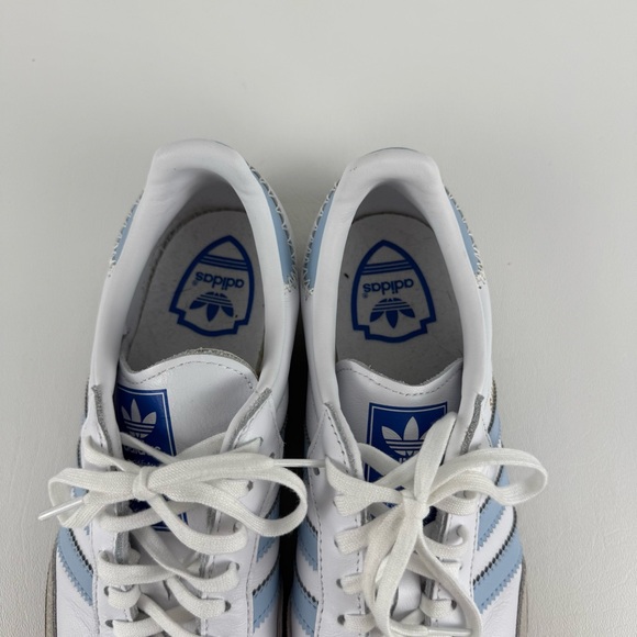 Adidas Samba White and Light Blue Shoes - Picture 8 of 8